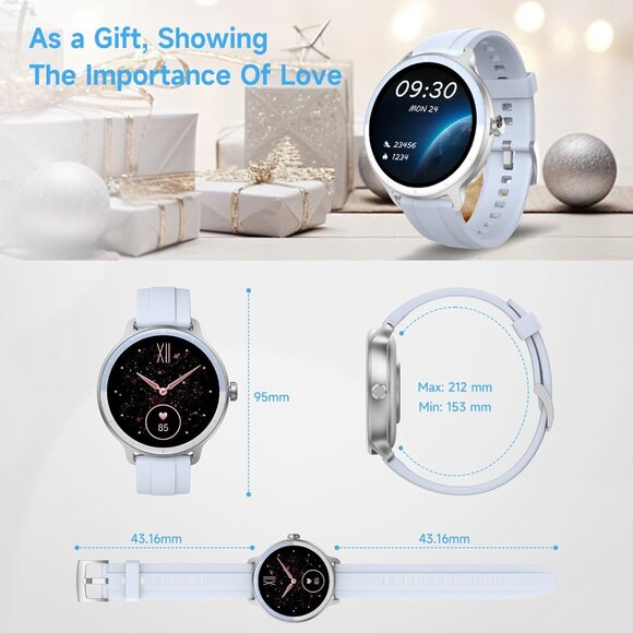 ⚡Frost Blue Smart Watch for Men Women Bluetooth Calling Compatible with Android - Picture 9 of 9
